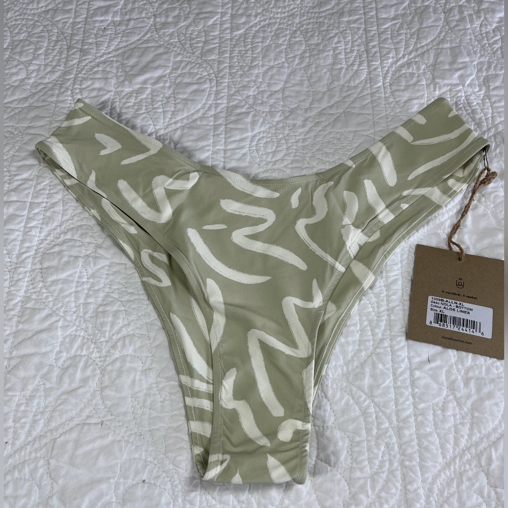 NWT Stone Fox Swim Aloe Lines Nola Bikini Bottoms